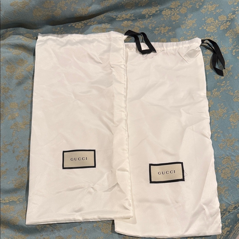 Gucci White Dust Bags with Black Accents